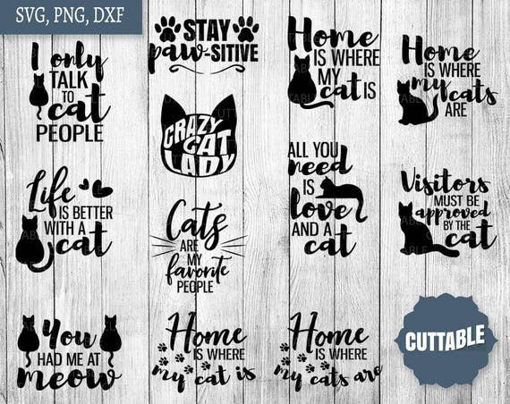 Download Cat Svg Cut Files Bundle Cat Lady Quote Svg Pack Cut Files Etsy