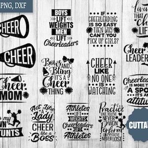 Cheerleader SVG Bundle, cheer svg pack cut files, 14 cheerleading cut files, cheer quote cut files, cricut, silhouette, commercial use