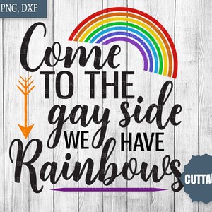 Spaß Homosexuell Zitat SVG, kommen die Homosexuell Seite haben wir Regenbögen SVG, Gay-Pride schneiden Dateien, LGBT-Svg-Datei, Cricut, Silhouette, kommerzielle Nutzung