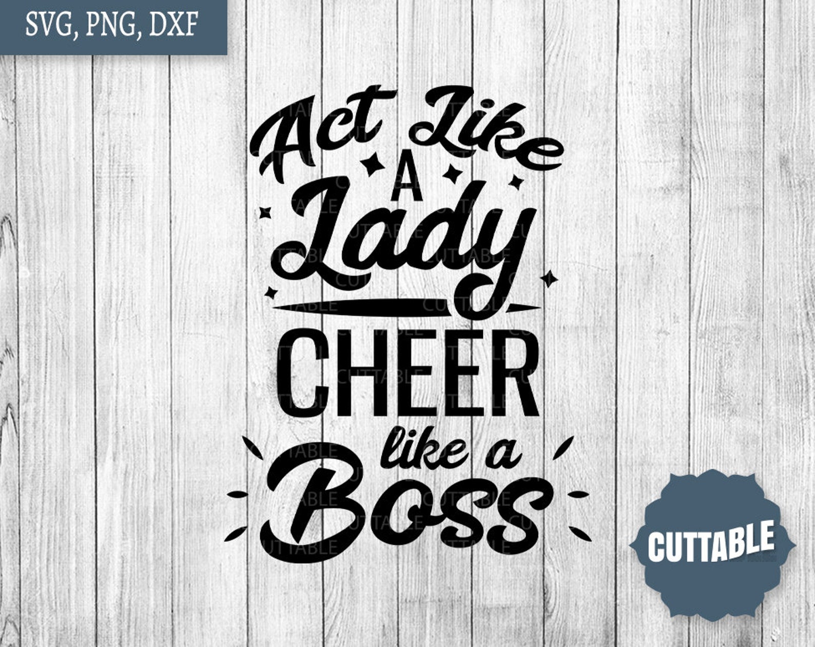 Cheer Boss quote SVG Act like a lady cheer like a boss SVG Etsy