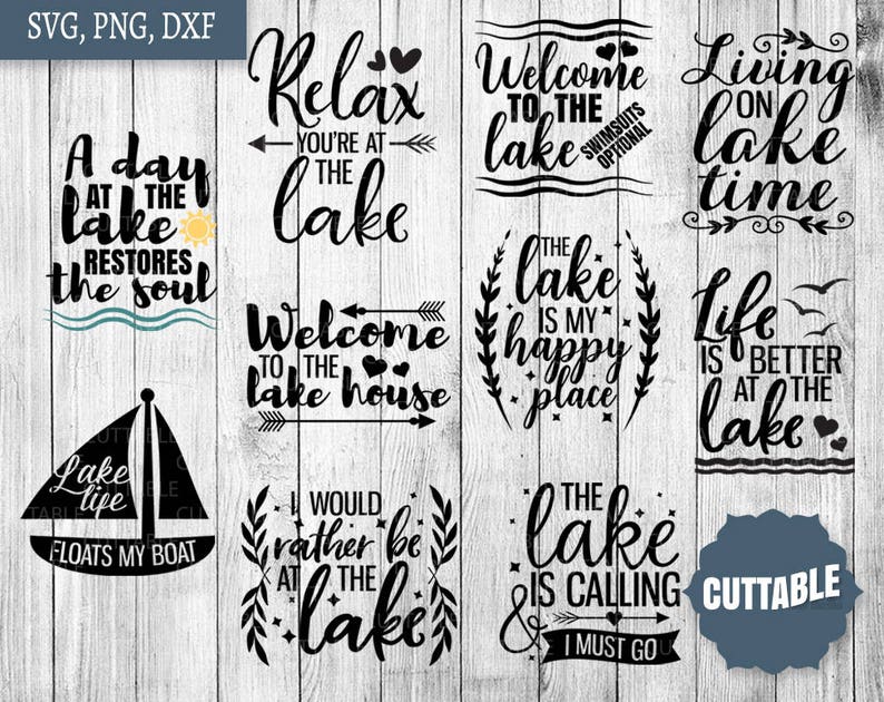 Download Lake SVG Bundle lake house svg pack cut files 10 lake sign ...