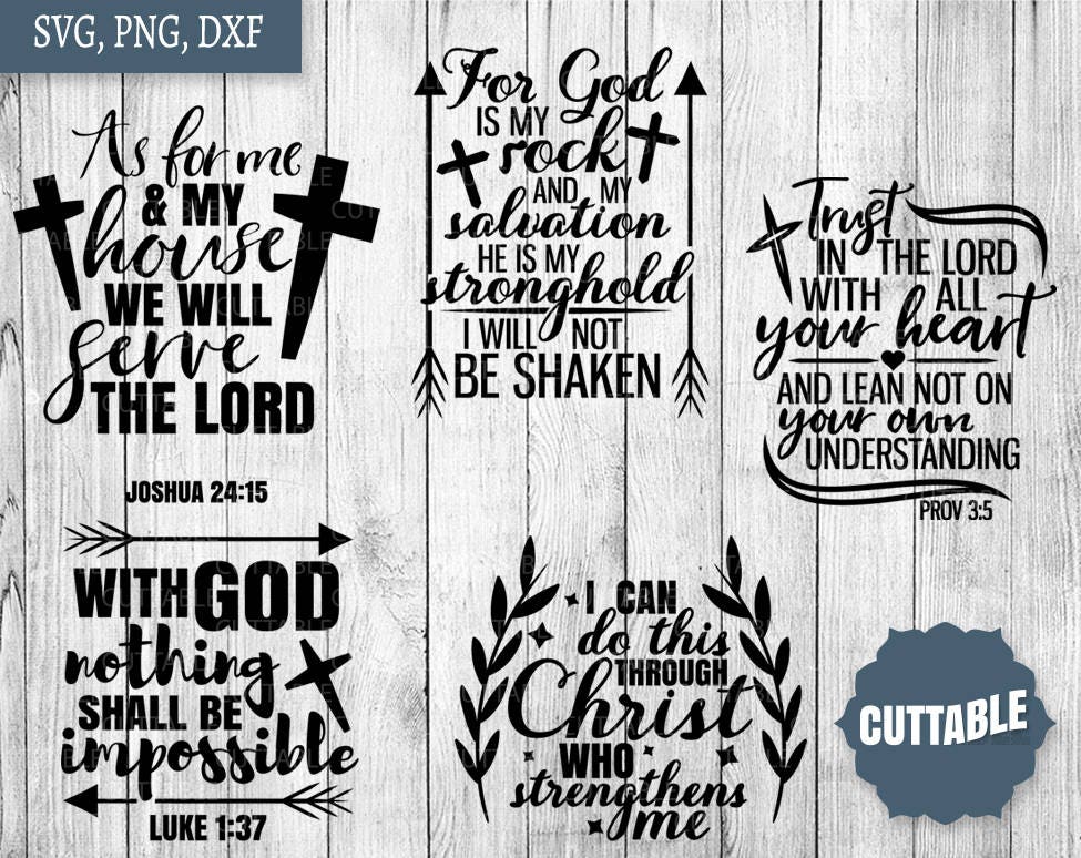 Bible Verses SVG Bundle Bible Svg Pack Cut Files 10 - Etsy UK