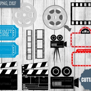 Film-Nacht SVG-Dateien zum Drucken und schneiden Maschinen, Film Svg Schnitt Outs, Dxf-Film-Nacht schneiden Dateien, Kino schneiden Dateien - Cricut - Kontur