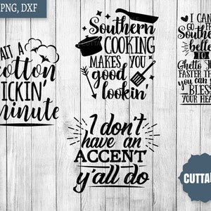 Southern SVG Bundle, southern quotes cut file svg pack, 14 Southerner svgs, commercial use, fun south American svg quotes, png, svg, dxf image 3