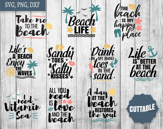 Download Beach SVG Bundle beach quote svg pack cut files 10 love the | Etsy
