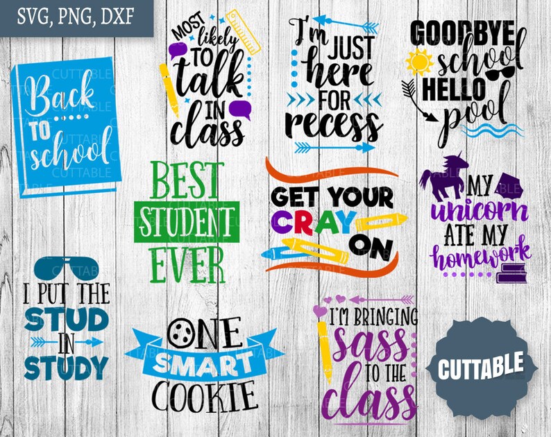 Back to School SVG Bundle School Cut File Bundle Fun School - Etsy