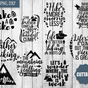 Wandern SVG Bundle, Wandern Svg Pack Dateien schneiden, 10 Wandern schneiden Dateien, Klettern, Svg, Cricut, kommerzielle Nutzung, Dxf im freien Bundle, silhouette