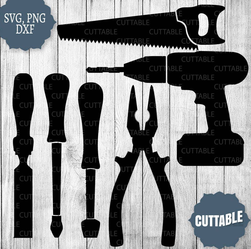 Tools SVG Files Tools Clipart Svg Cut Outs Dxf Screwdriver Etsy