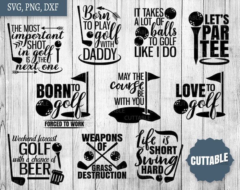 Download Golf SVG Bundle golf lover svg pack cut files 10 golf quotes | Etsy