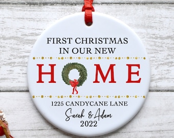 our first Christmas new home ornament, first Christmas in new home, first Christmas in new home gift, personalized first Christmas ornament