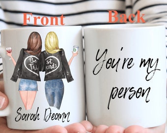 personalized best friend gift, personalized best friend, personalized best friend mug, galentines, valentines day,  you're my person, mug
