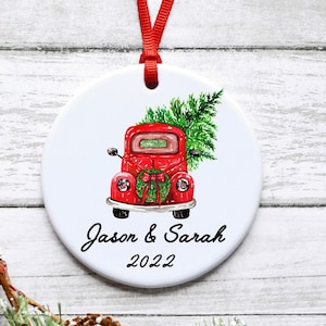 Kerstornament stellen, gepersonaliseerde kerstornament paarnamen, onze eerste kerst samen, cadeau nieuw stel, eerste kerst!