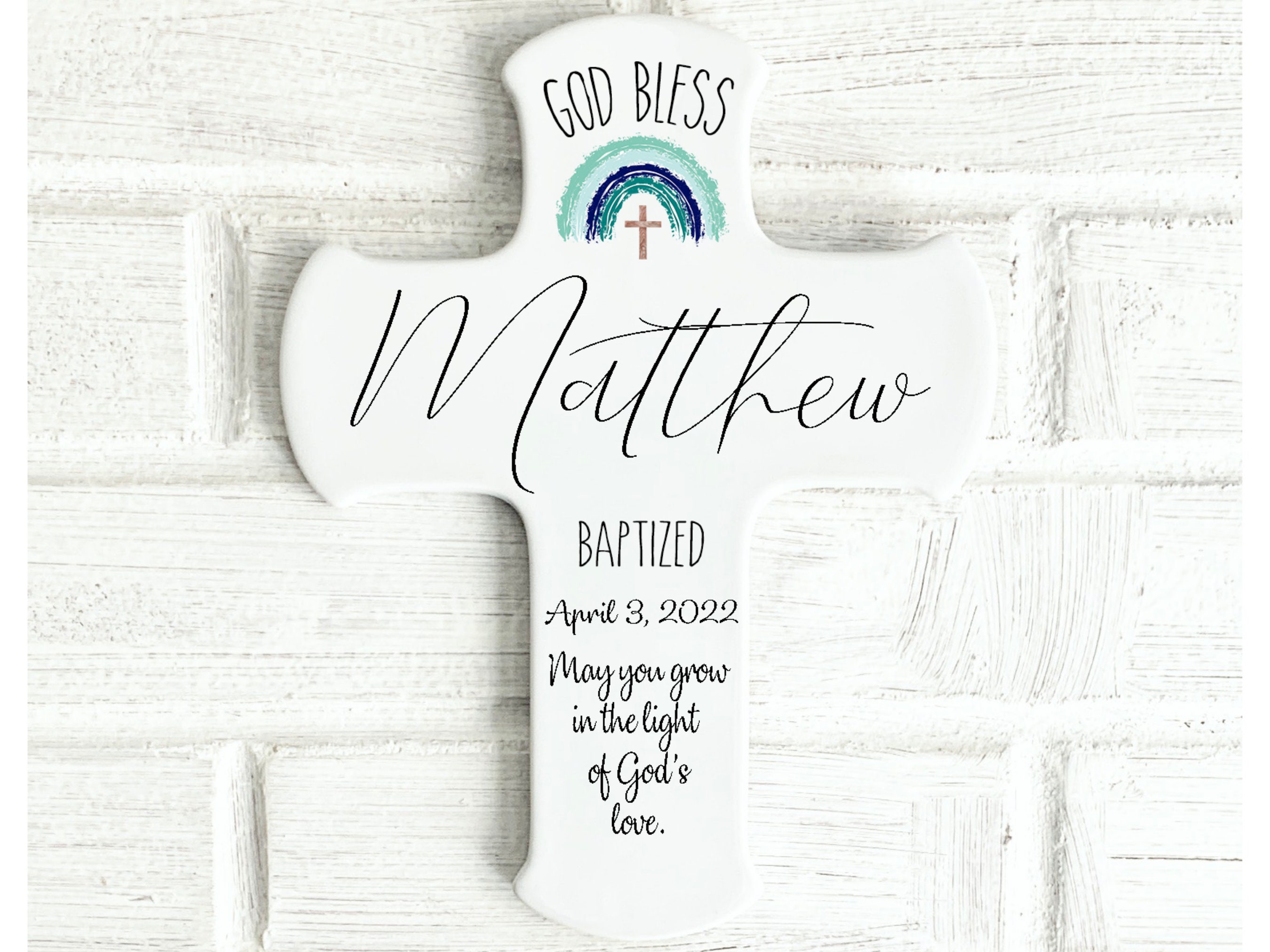 Baptism Gift for Boy Baptism Cross Boybaptism Gift Idea Etsy