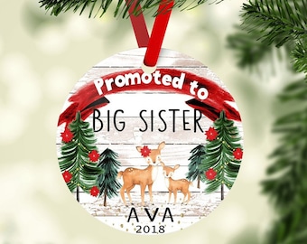 sister christmas ornament, big sister Christmas, Christmas ornament sister, personalized Christmas ornament, personalized big sister,