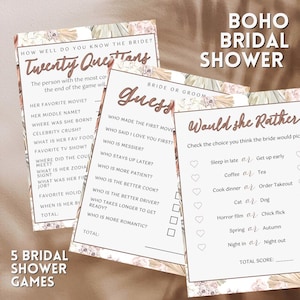 Boho Bridal Shower Games | Boho Bridal Shower | Bridal Shower Games |