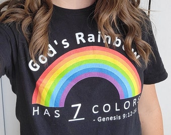 Christian TShirt God's Rainbow has 7 Colors Short-Sleeve Unisex T-Shirt