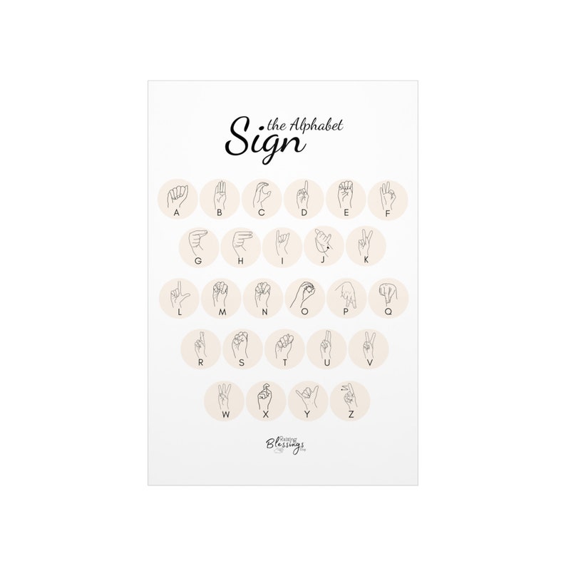 ASL American Sign Language Alphabet Learning Poster Premium Matte ...