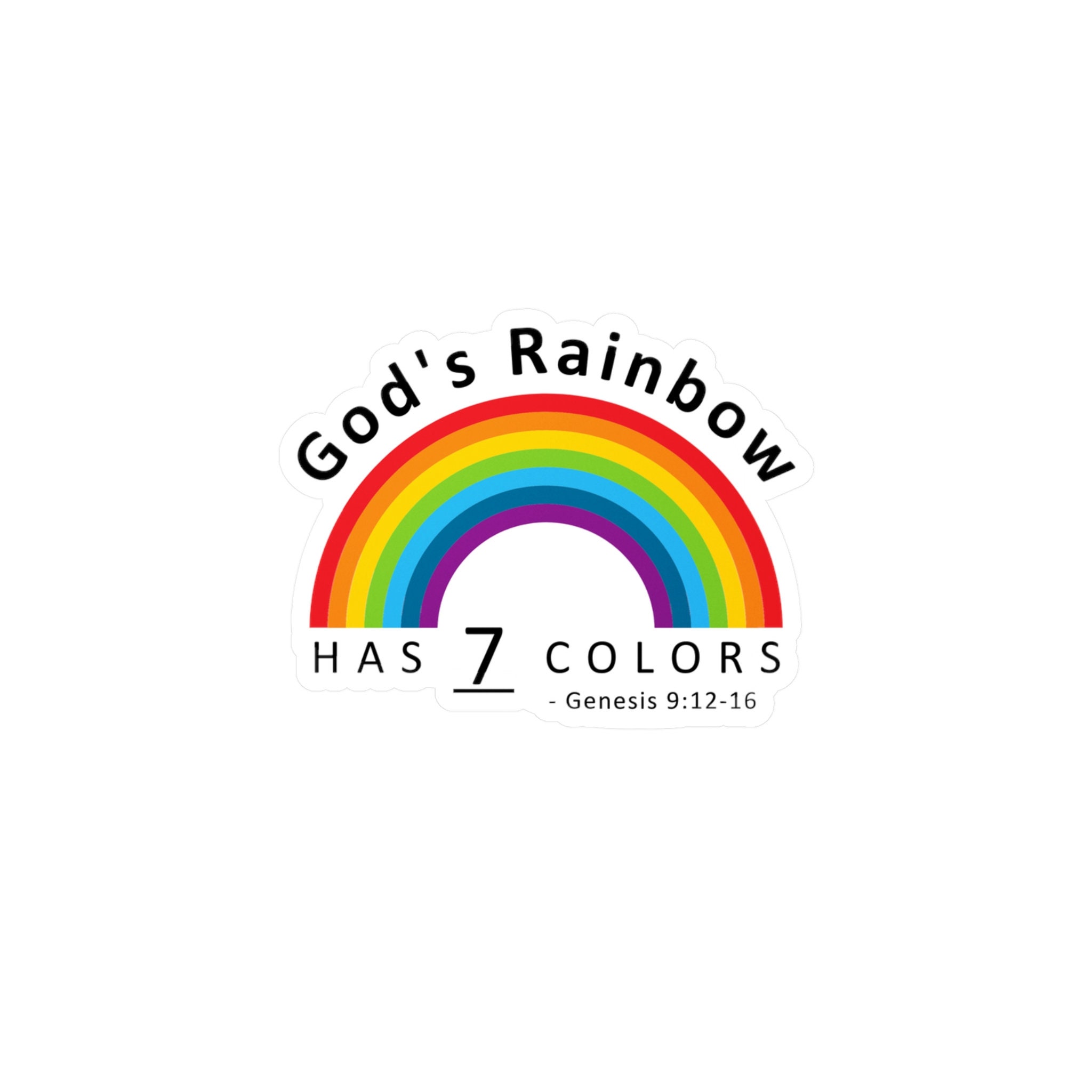 God's Rainbow Has 7 Colors Christian Verse Sticker Kiss-cut Vinyl ...