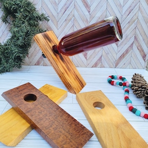 Floating Wood Wine Bottle Stand | Housewarming Gift | Birthday Gift | Teacher Gift | Christmas Gift