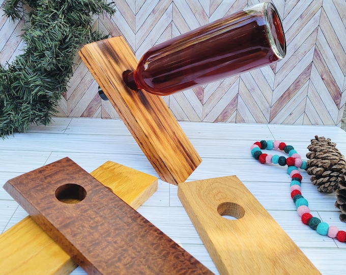 Floating Wood Wine Bottle Stand | Housewarming Gift | Birthday Gift | Teacher Gift | Christmas Gift