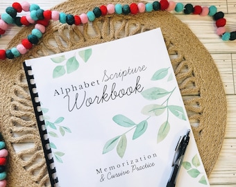 INSTANT DOWNLOAD| Alphabet Scripture Cursive Copywork Workbook ...