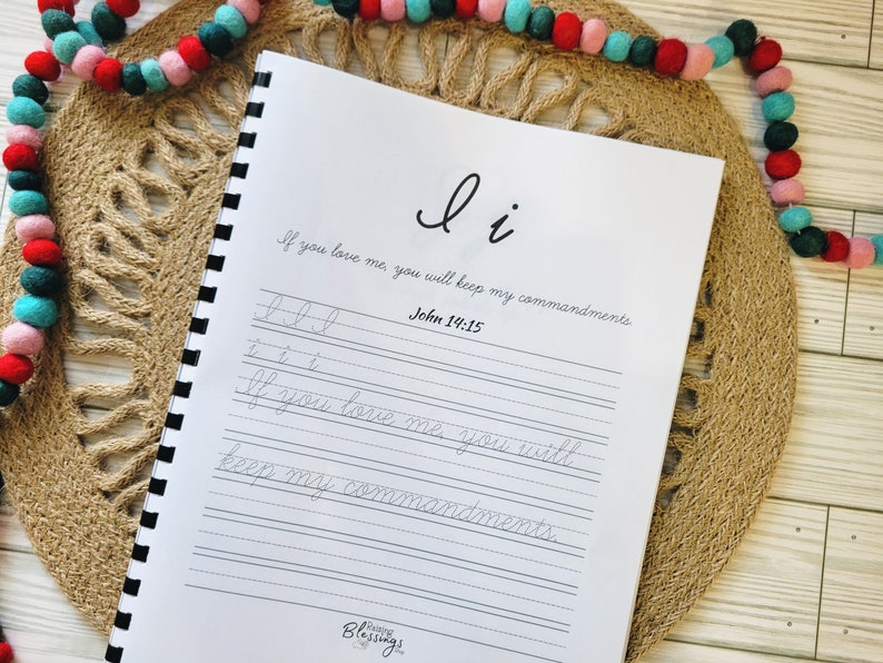 Alphabet Scripture Cursive Copywork Workbook | Homeschool Tracing ...