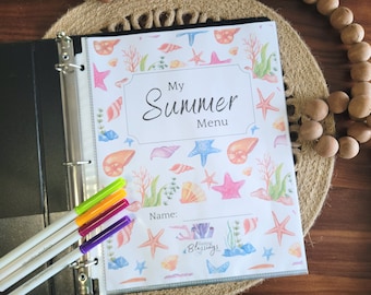 INSTANT DOWNLOAD Seasonal Summer Morning Menu Calendar Weather Days of the Week Numbers Letters If I Get Lost