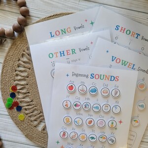 INSTANT DOWNLOAD Bundle: Alphabet Beginning Sounds and Vowel Sounds Practice Long Vowel Short Vowel