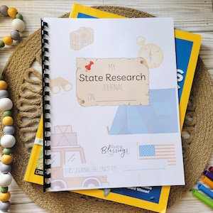 PHYSICAL COPY of My State Research Journal United States Middle School High School Homeschool 50 States Unit Study