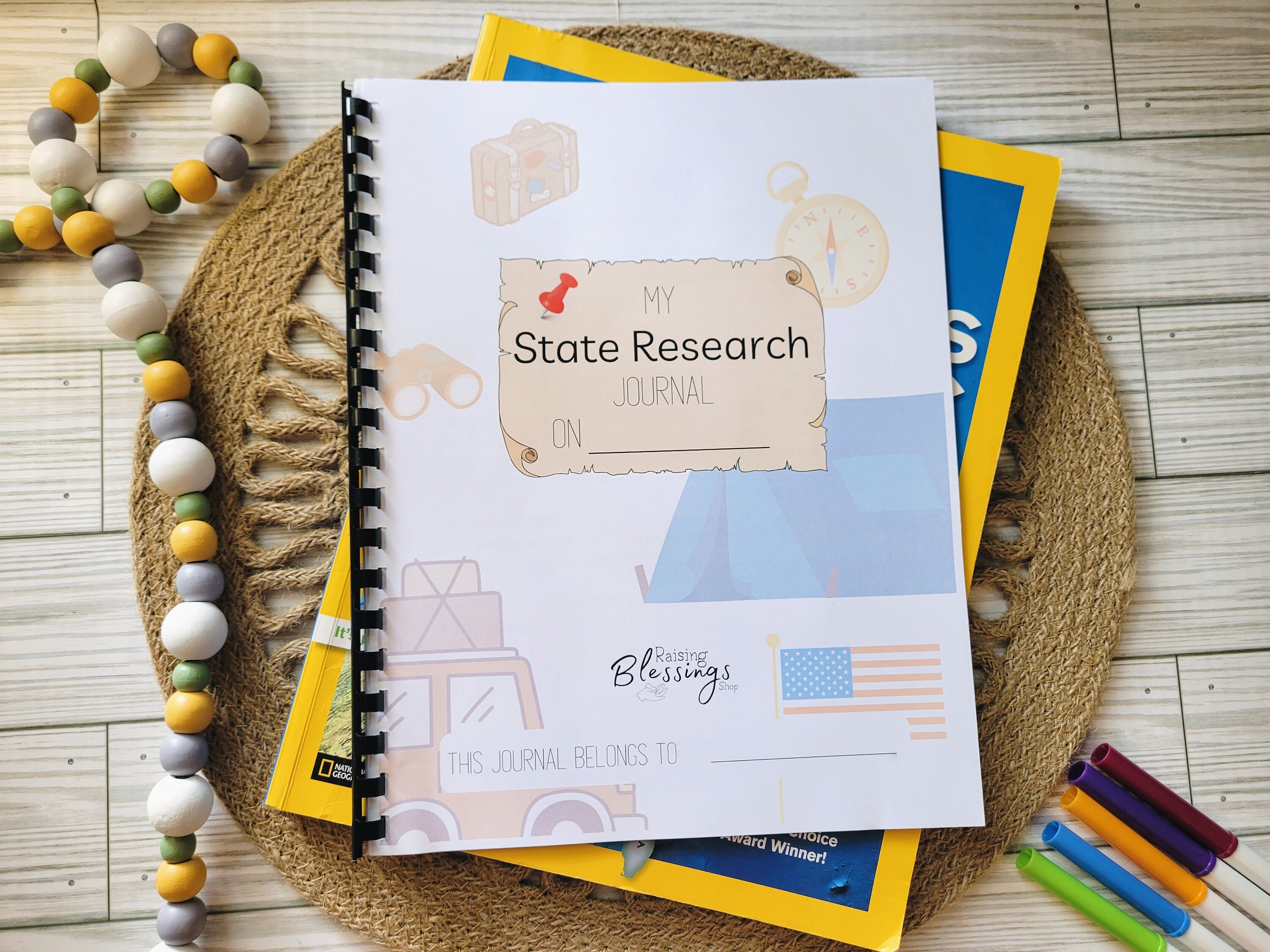 PHYSICAL COPY of My State Research Journal United States Middle School High School Homeschool 50 States Unit Study