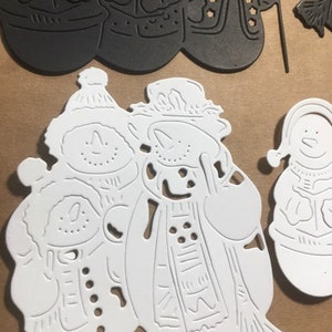Snowman die cuts, snowman family die cut, christmas snow, Frosty snowman, Snow die cuts, Snowmen, paper snowmen