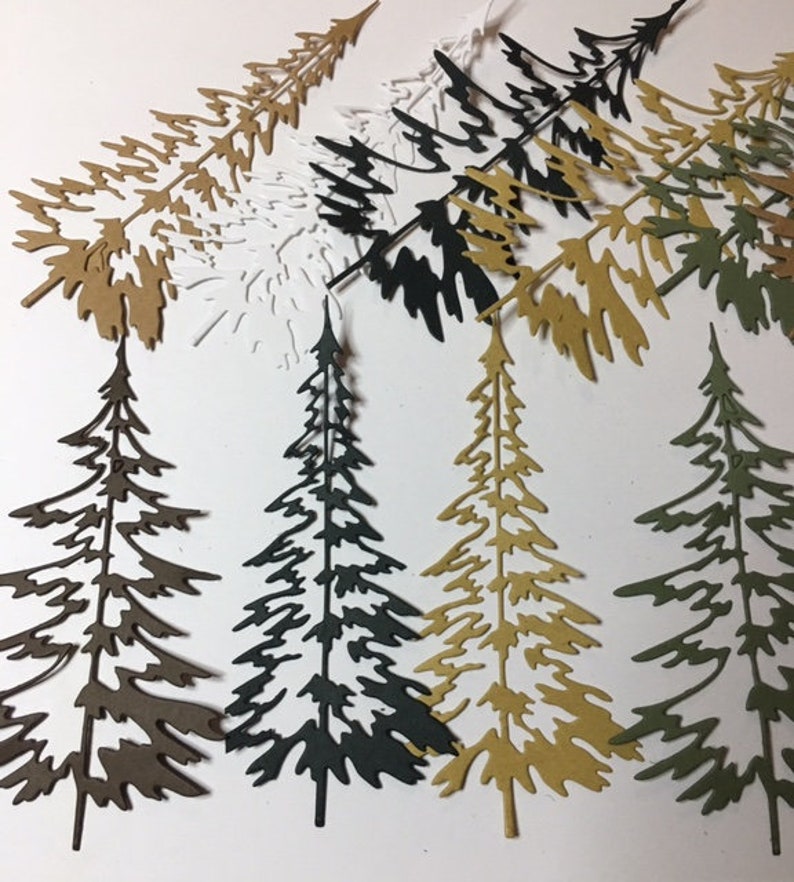 20 Woodland Trees Die Cuts Forest Die Cuts Forest Trees Etsy