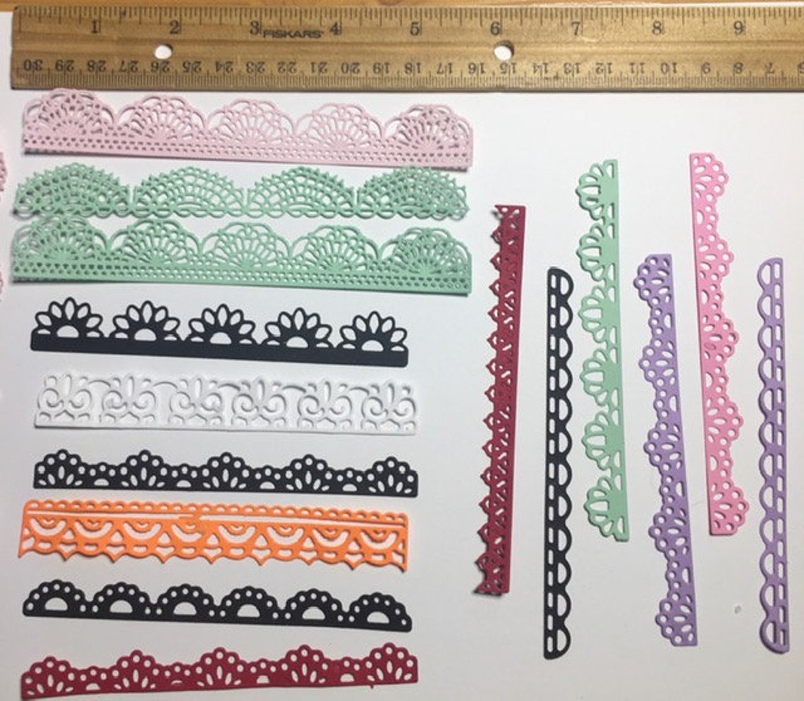 30 Die Cut Lace. Paper Lace Cuts, Die Cut Lace, Lace, Card Lace, Lace Trim, Paper Lace Trim