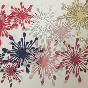 30 Fireworks die cuts, Independence Day, 4th of July die cuts, paper fireworks, New Year&#39;s fireworks, celebration fireworks paper die cuts