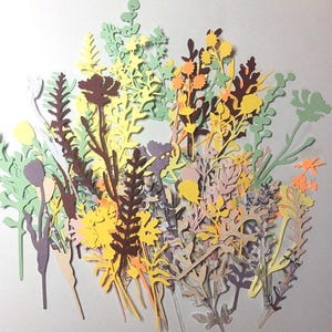 70+ die cut flowers, Wildflower die cuts,flowers, wildflower stems, paper flowers, spring flowers, summer flowers die cut