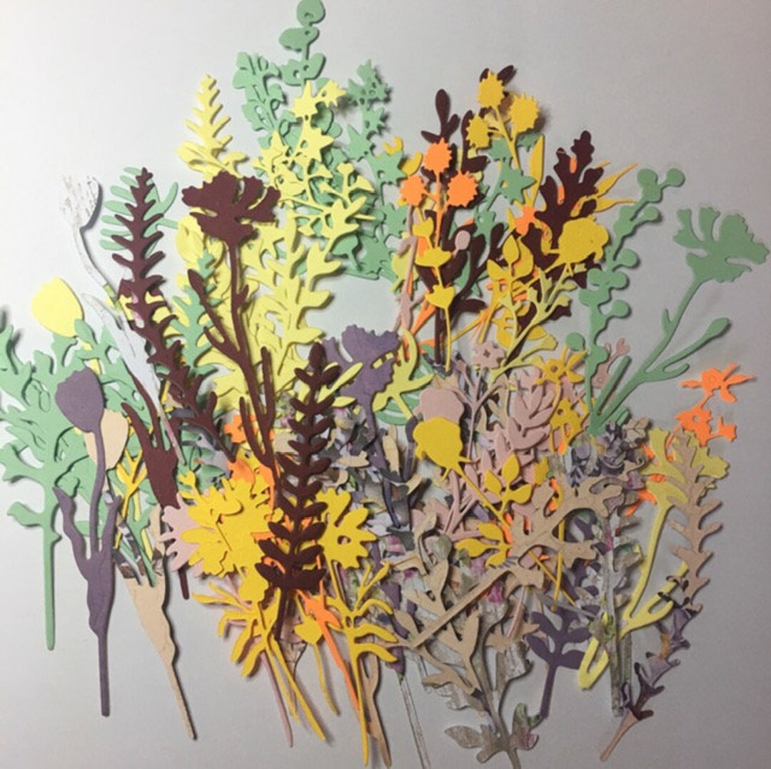70 Die Cut Flowers, Wildflower Die Cuts,flowers, Wildflower Stems
