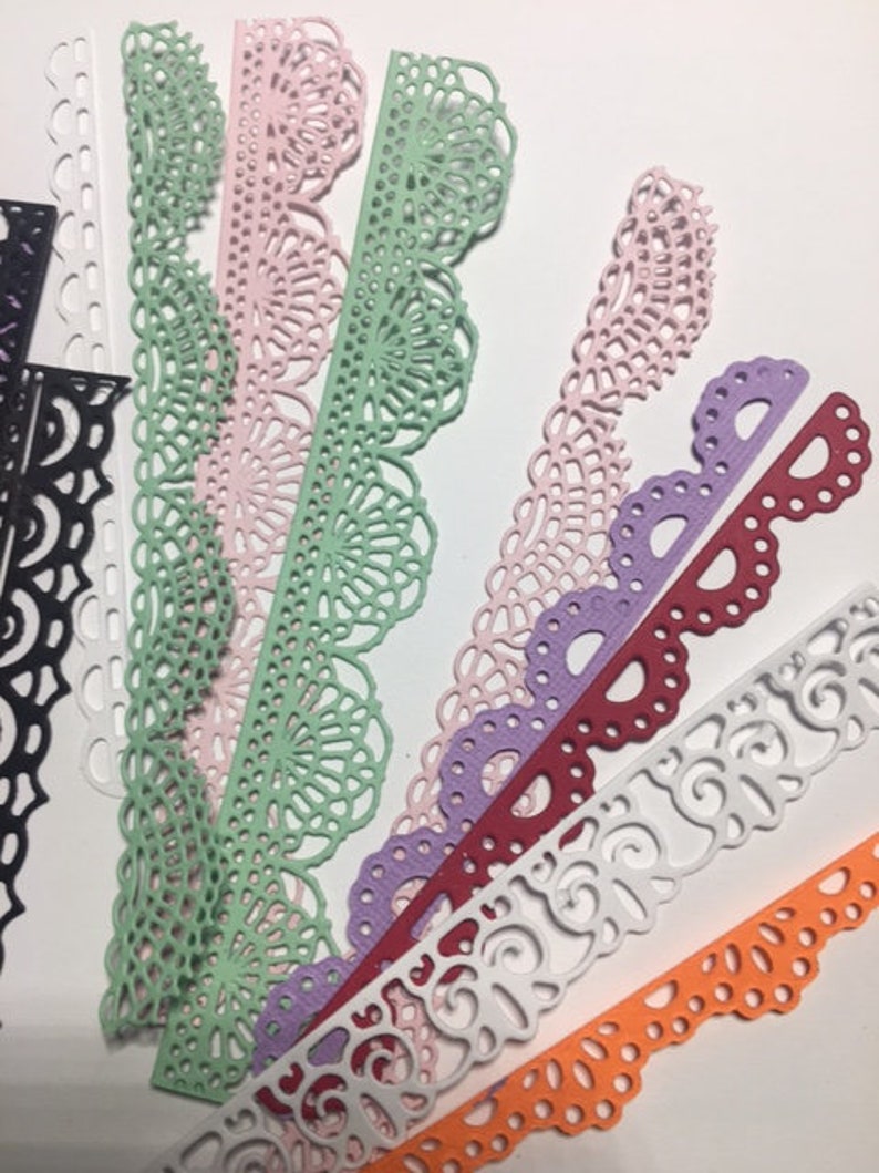 30 Die Cut Lace. Paper Lace Cuts, Die Cut Lace, Lace, Card Lace, Lace Trim, Paper Lace Trim