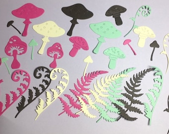 30+ mushroom die cuts, paper mushrooms, field mushrooms, mushroom shapes, mushroom cut outs