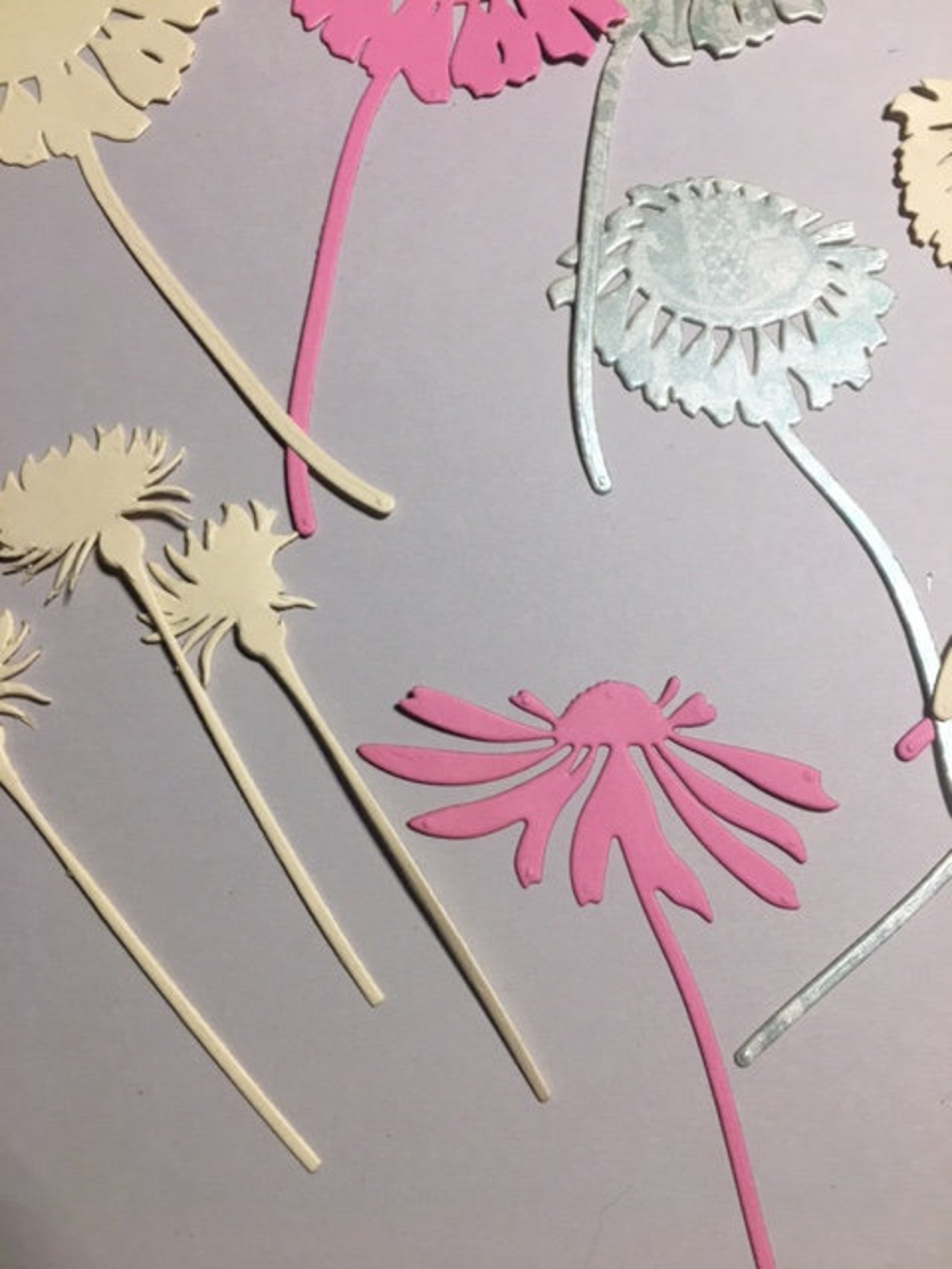 40 Die Cut Flowers, Wildflower Die Cuts, Chrysanthemum Flower Die Cuts, Daffodil Die Cuts