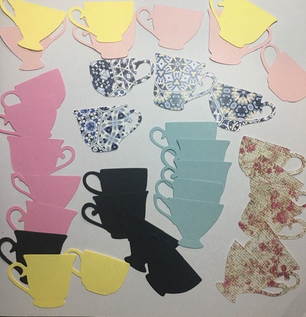 Die Cut Tea Cups Paper Tea Cups Tea Cups Teapot Tea Cup Die - Etsy