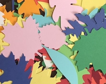40 Die cut leave, glitter leaves, fall leave die cuts, maple leaf die cut, acorn die cuts, craft supplies leaves