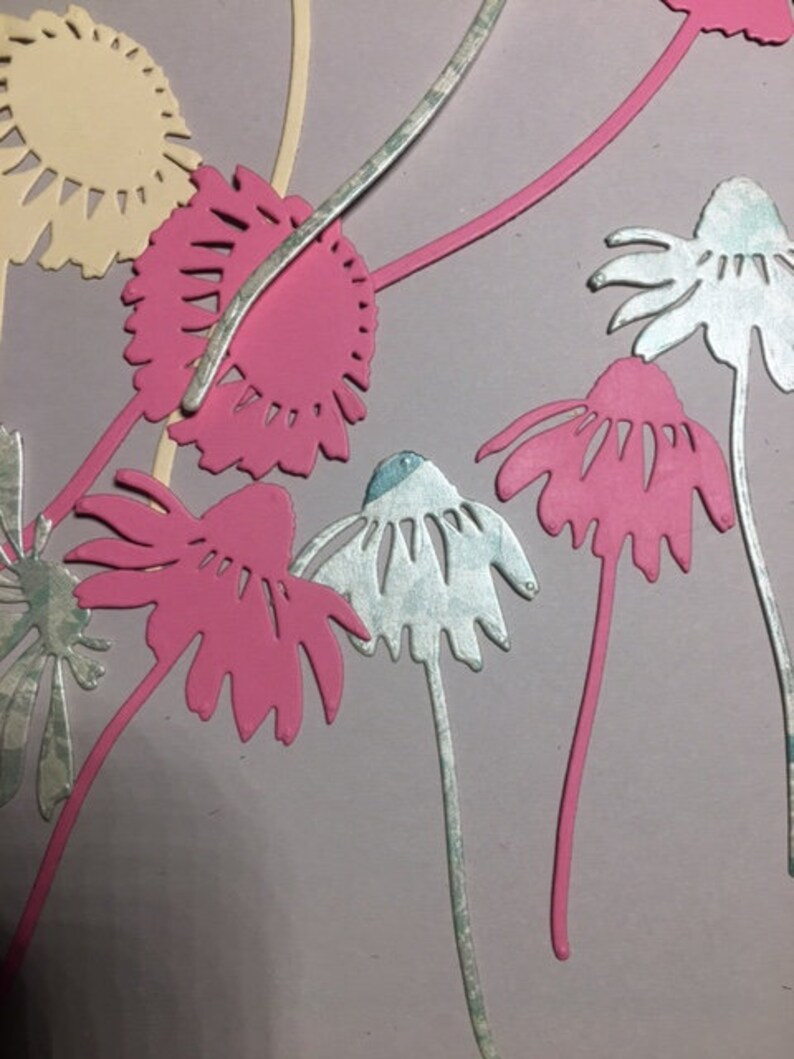 40 Die Cut Flowers, Wildflower Die Cuts, Chrysanthemum Flower Die Cuts