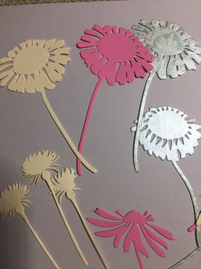 40 Die Cut Flowers, Wildflower Die Cuts, Chrysanthemum Flower Die Cuts