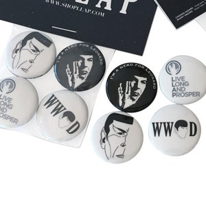 Botones de Spock y Leonard Nimoy (paquete de 4)
