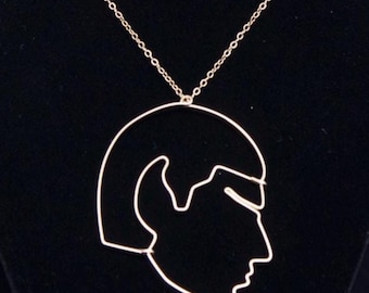 Spock's Profile Handmade Wire Shaped Necklace - Unique Find! Limited Quantity Available.