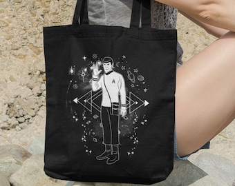 Spock Inspired Cotton Galaxy Tote Bag