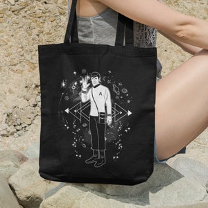 Spock Inspired Cotton Galaxy Tote Bag