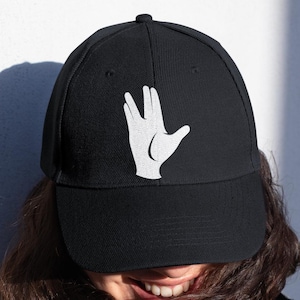 Trekkie Dad/Baseball Hat with Vulcan Hand Gesture Live Long and Prosper