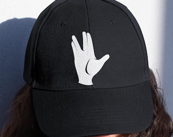 Trekkie Dad/Baseball Hat with Vulcan Hand Gesture Live Long and Prosper
