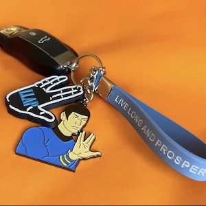Live Long and Prosper LLAP Blaue Schleifen Schlüsselbund